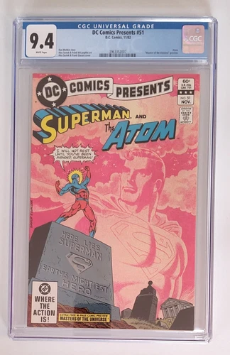 DC Comics Presents #51, 1982 CGC 9.4 White Pages, Preview of Masters of the Univ