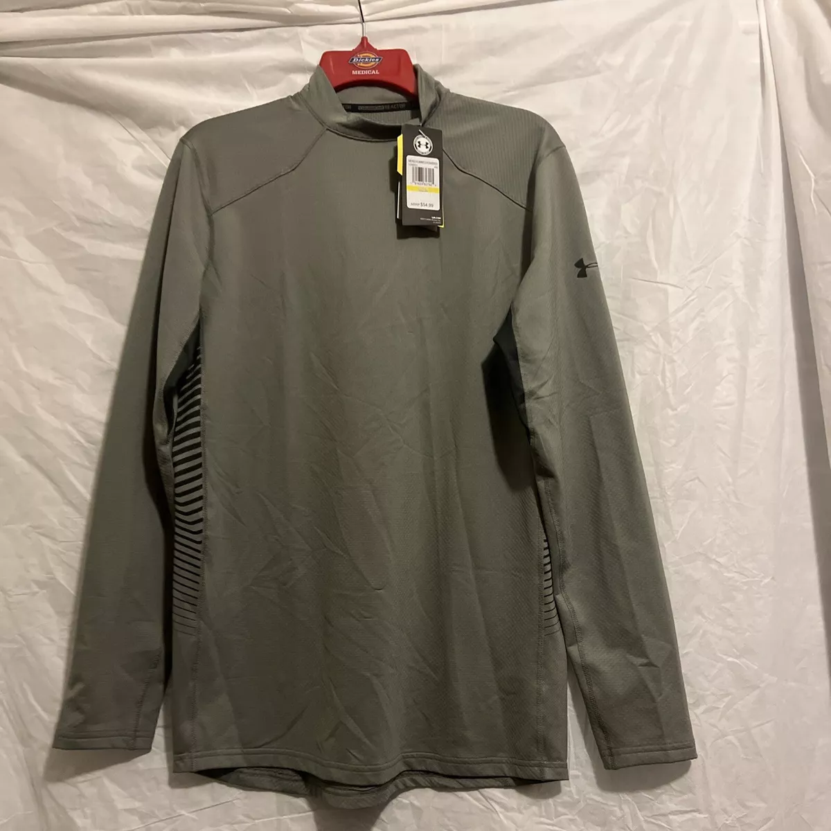 Under Armour Coldgear Reactor Gray Fitted Long Sleeve Shirt 1298251 Mens sz  M