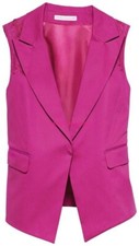 Matthew Williamson H&m Pink Cotton Waistcoat Jacket Small Uk 10 Us 6 Bnwt Rare
