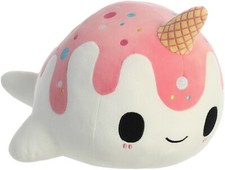 Aurora - Tasty Peach - 14" Vanilla-Berry Nomwhal Enchanting Stuffed Animal