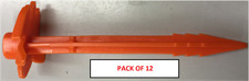 PACK OF 12 Pyramid orange 23cm plastic serrated tent awning bivvy peg pegs