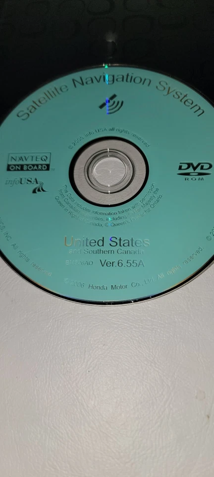 2006-2008 Acura & Honda Navigation Gps DVD Map Ver 6.55A Green - Image 3 of 4