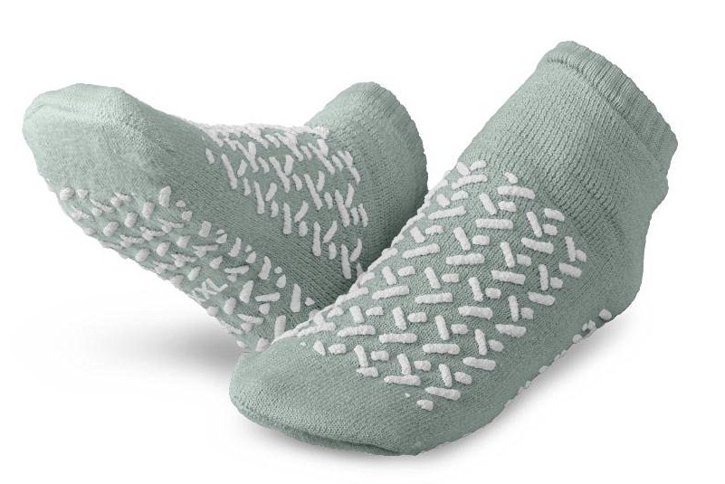 MOBILITY AID MEDLINE DOUBLE TREAD SLIPPERS NON SLIP ANTI SKID RESISTANT