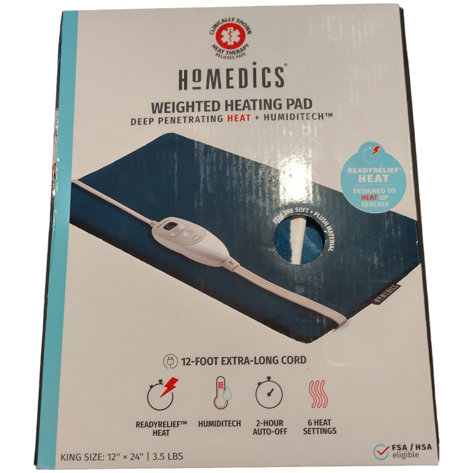 HoMedics Weighted Heating Pad Deep Heat+ Humditech eBay