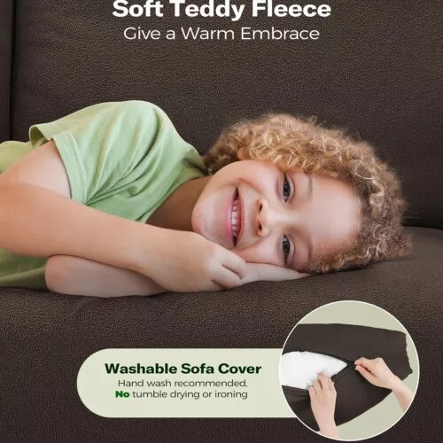 2/3-Sitzer Teddy Samt Sofa Modern Couch Loveseat Settee Sitzcouch Schlafzimmer - Bild 79 von 107