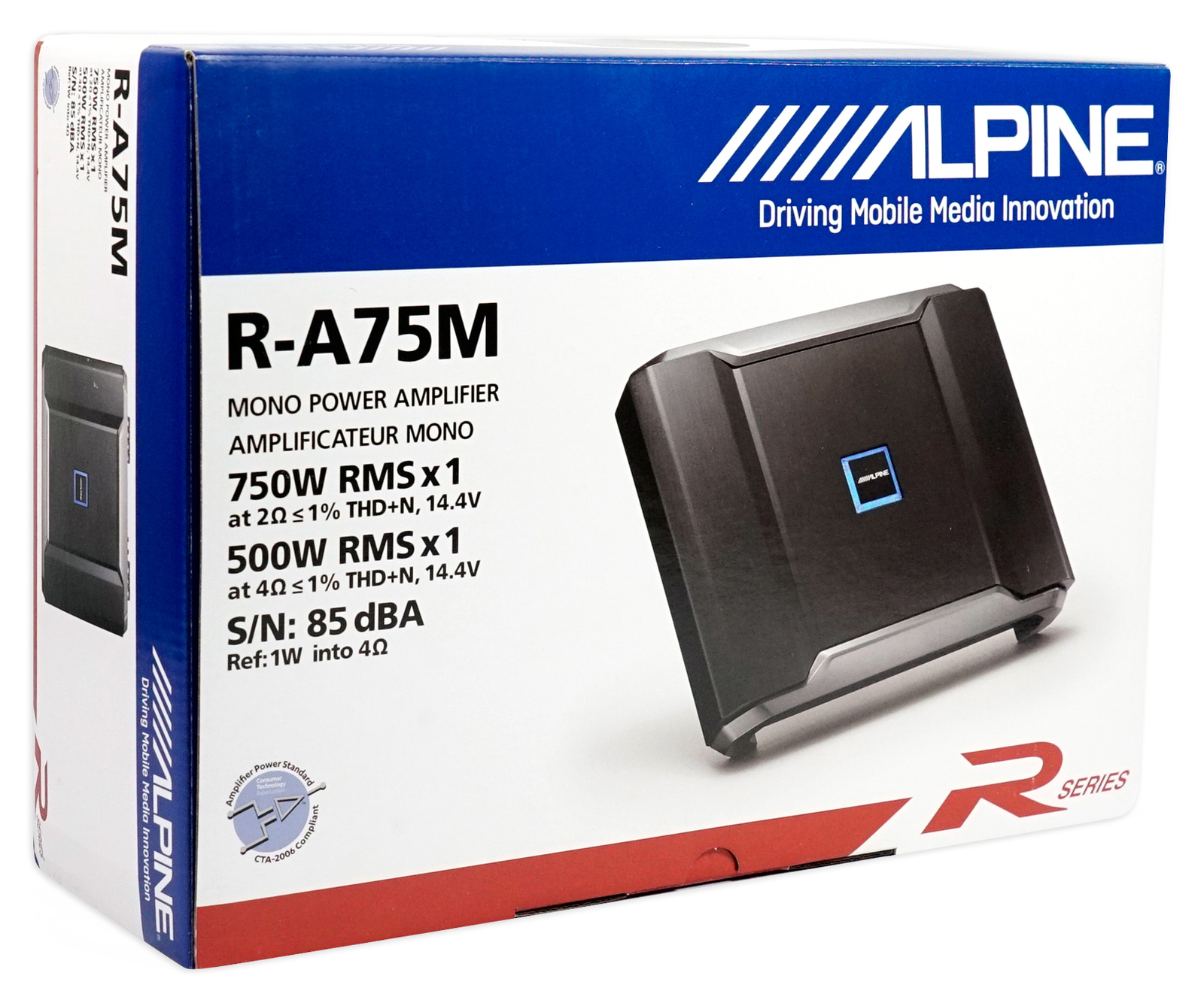Alpine R-A75M 750 Вт Среднеквадратичный автомобильный аудиоусилитель с сабвуфером Домашний динамик JBL