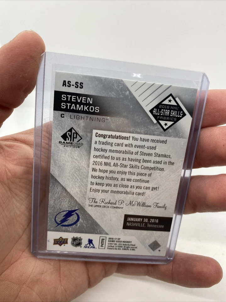 Upper Deck Steven Stamkos 2016 All Star Skills Fabrics AS-SS - Image 3 of 3