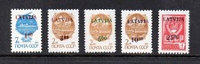 MINT SET OF LATVIA, (NEW VALUES OVERPRINTS), 1992, MNH**