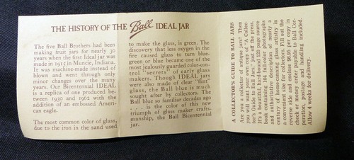 Ball Ideal Bail Wire Clasp Bicentennial Commemorative Jar 1776 ~ 1976 (A5) - Picture 10 of 10