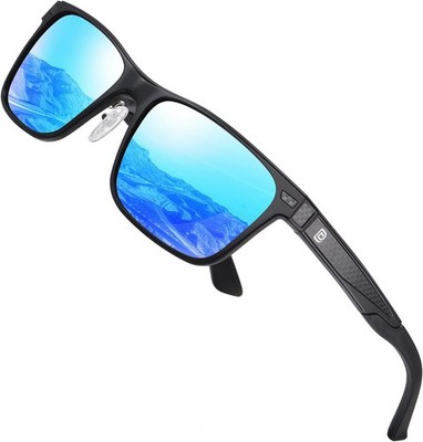DUCO Polarisierte Sonnenbrille für Herren Vintage Aluminium-Rahmen Retro Sport 