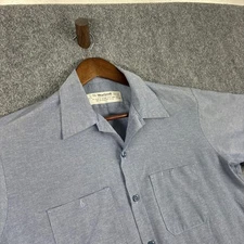 WearGuard Mens Short Sleeve Button Up Work Shirt Blue Blend USA Made