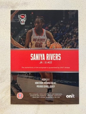 SANIYA RIVERS 2024 ONIT NC State Women's Basketball On Card Black