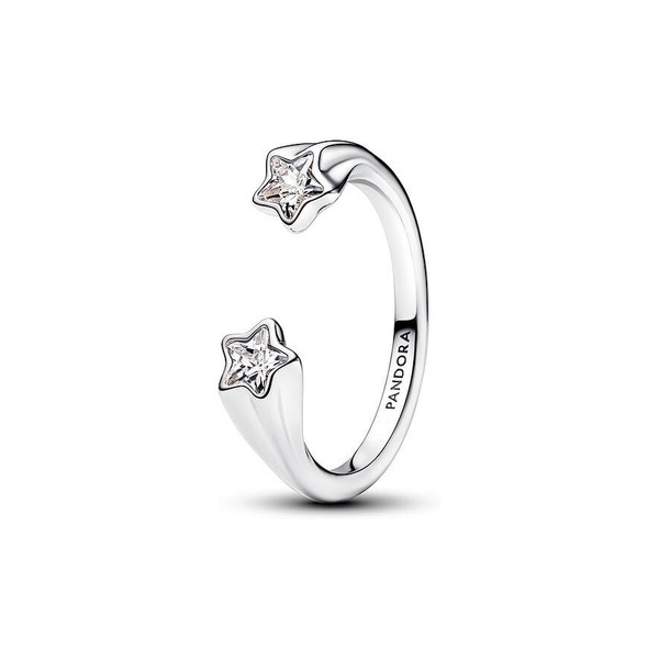 Pandora Ring GrößE 56, Sternschnuppen Offener Ring, Silber-image