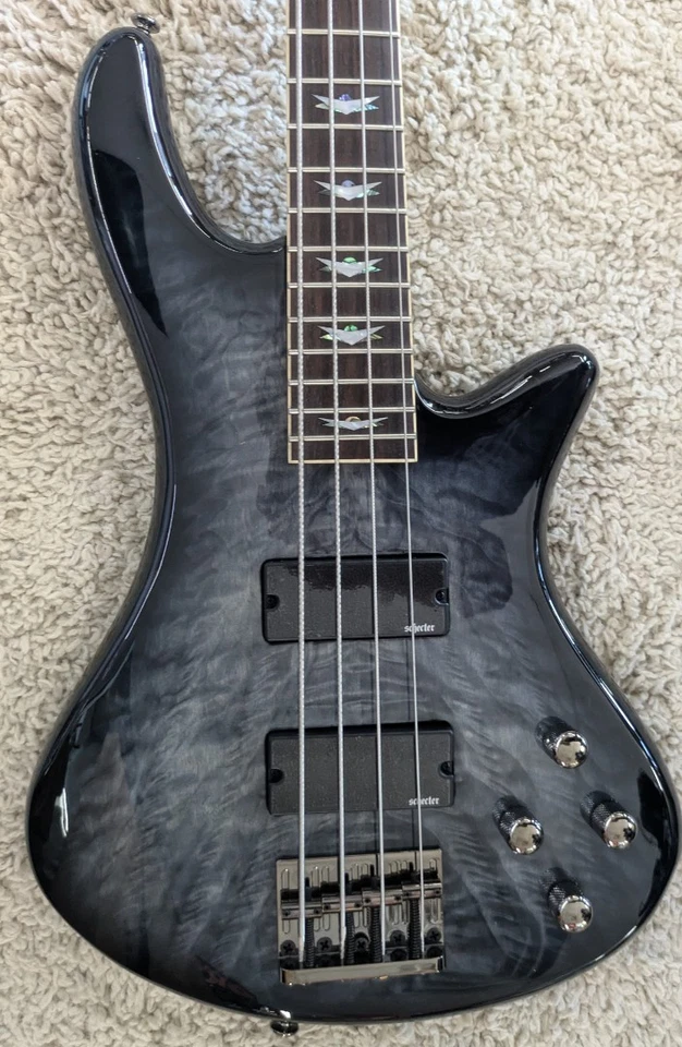 Schecter Model 2503 Stiletto Extreme-4 string bass guitar in Black Cherry - Image 3 of 4