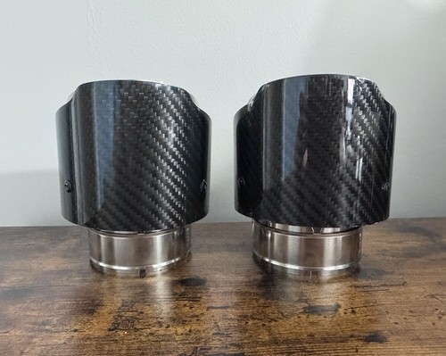 PUNTAS DE ESCAPE 67mm CARBONO PLATA 4" MPE M135i M140i M235i M240i 335i 340 MINI PRO - Imagen 3 de 3