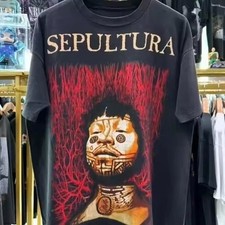 Sepultura 1997 Worldwide Tour T-shirt Black color reprint AN66523