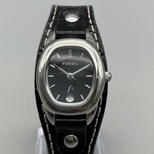 Fossil F2 FS-9729 Womens Watch 22mm Black Dial Date Leather Strap New Battery