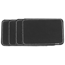 3" x 2" PU Leather Hat Patches, 20 Pcs Rectangle, Black