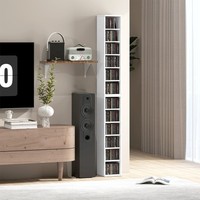 Homcom CD-, DVD- Und Blu-Ray-Regal 2Er Set Mit 5 Verstellbaren EinlegeböDen Weiß