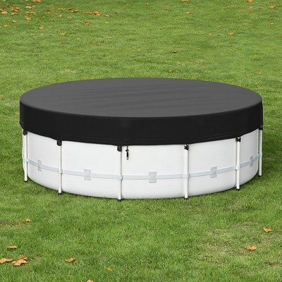 Tufmunb 16 Ft Round Pool Cover, Black, Metal Frame Above Ground Pools
