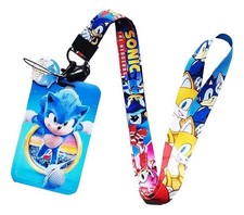 Sonic Running Lanyard with ID Holder  Keychain