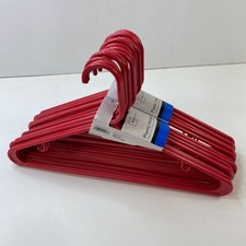 Mainstays Set Of 20 Red Plastic Hangers For Clothes Organization