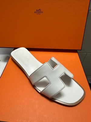 hermes oran sandalen white Gr. 36 mules sandals shoes 