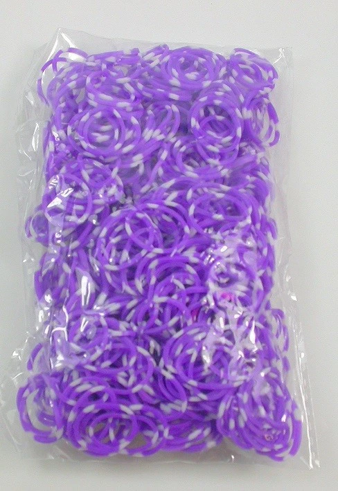 KNIGHT LOOM 2400 2.400 Stück 4x 600 LOOP Loops BANDS Gummibänder Farbe Lila Weiß