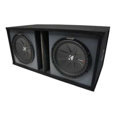 Universal Car Stereo Paintable Ported Dual 12'' Kicker CompR CWR12 Sub Box 2 Ohm