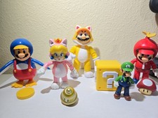 The Super Mario Bros. Movie Jakks Nintendo 5 Action Figure Lot cat Mario Peach