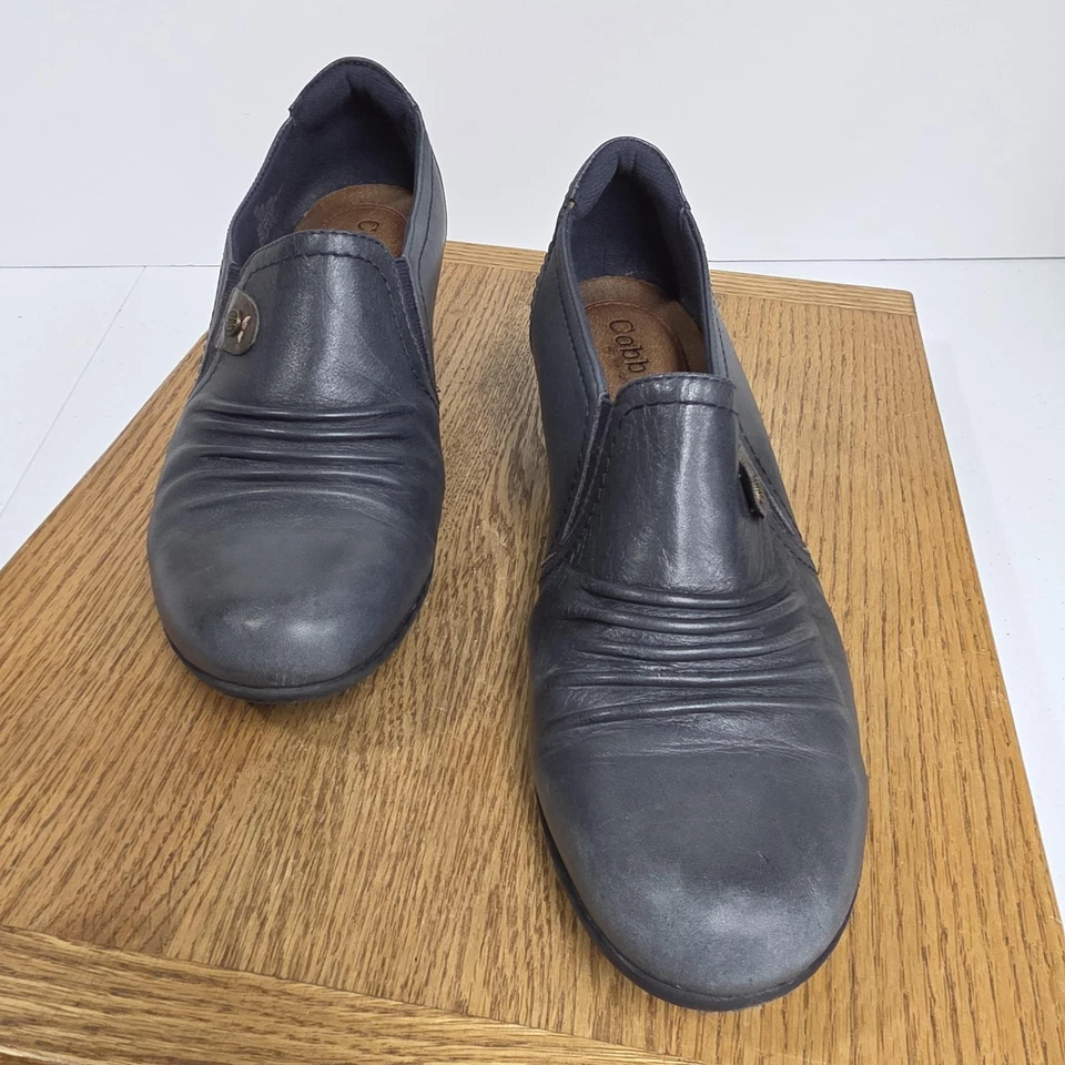 Zapatos sin cordones Cobb Hill by New Balance para mujer talla 8,5 de cuero azul marino acanalados Foto 2 de 4