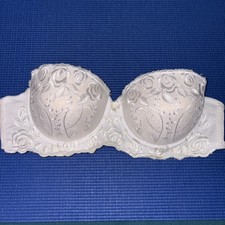 Vtg Maidenform Bra 8879 Customize It Women Size 36B strapless Lace Pushup white