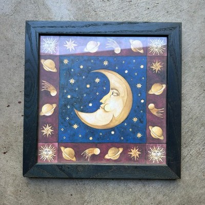 Vintage Mary Beth Zeitz Celestial Moon Print Wall Decor 