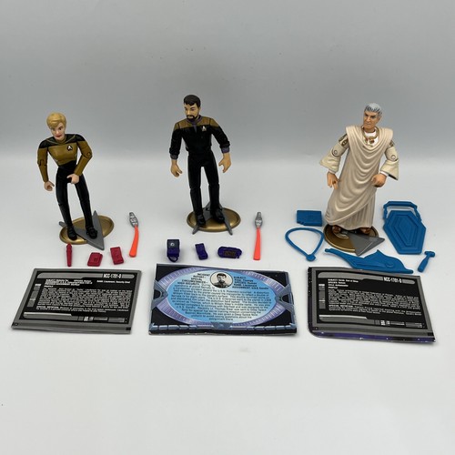 Lot Of 3 Loose Star Trek Figures 1994 & 1995 Playmates w/ Accessories *Read*