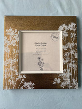 Golden picture frame 5x5 inches floral design