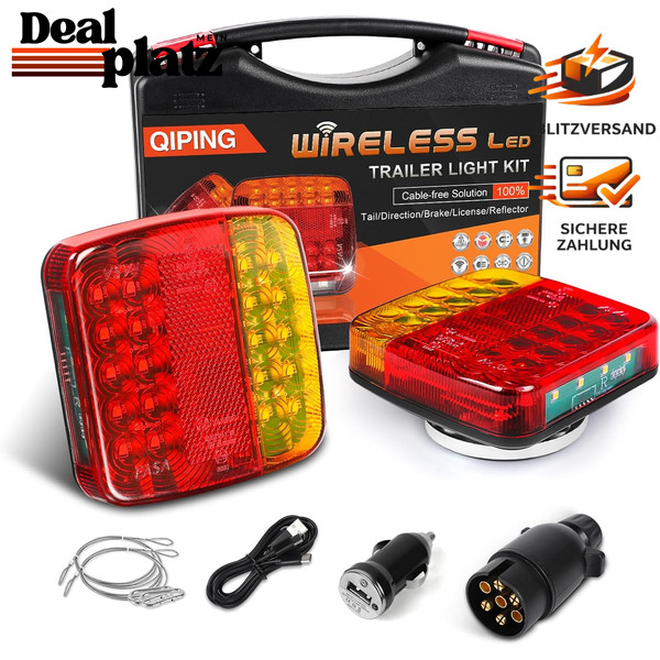 LED AnhäNger RüCkleuchten Kabellos 12V Wiederaufladbar IP67 Wasserdicht FüR LKW-image