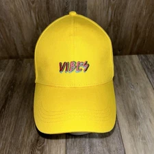 Summer VIBES Sports Yellow Baseball Cap Hat OSFM Womens Embroidered Heart