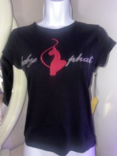 Womens Medium Black Baby Phat Cropped Rhinest...