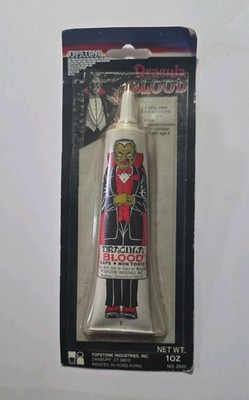 Vintage 1980's Topstone Dracula Blood Vampire Halloween Costume New On Card. 