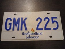 2010s Newfoundland Government License Plate MINT COLECTION PURPOSE ONLY. GMK 225