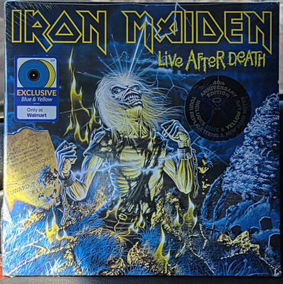 Iron Maiden Live After Death 40th Anniversary Exclusive Blue/Yellow Vinyl 2LP