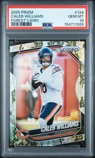 2025 Panini Prizm - Caleb Williams #124 Forest Camo Prizm /15 PSA 10 POP 1 RARE