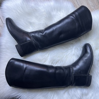 Vtg E Vogel Bespoke Equestrian Custom Made Leather Riding Boots Sz 6 - 6.5 Black
