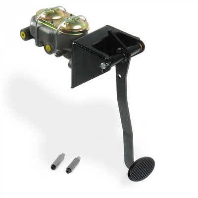 Universal Manual Brake Pedal Kit VT Under Dash Disc/Disc Small Black Oval Pad