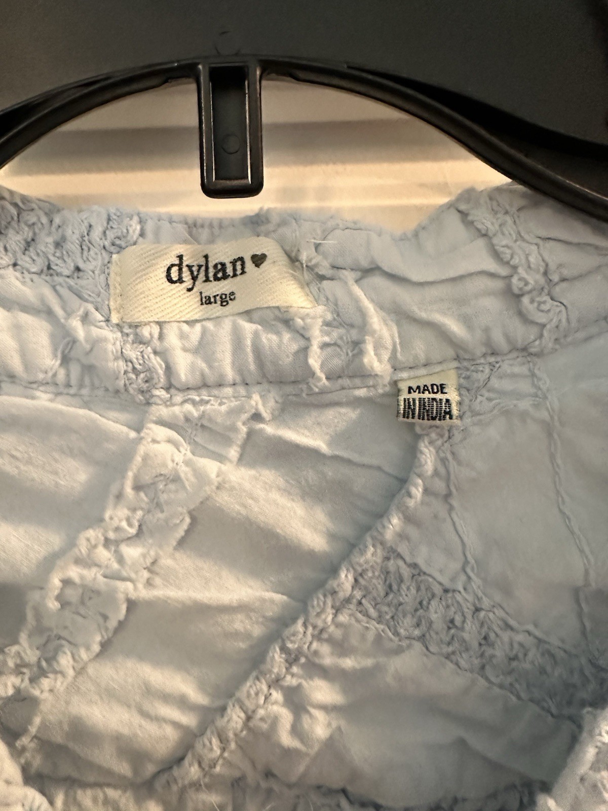 Dylan Light - Blue Textured Patchwork Button Up B… - image 4