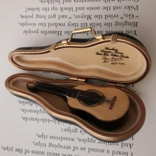 Limoges Box Guitar Case Made In France Miniature Musical Instruments