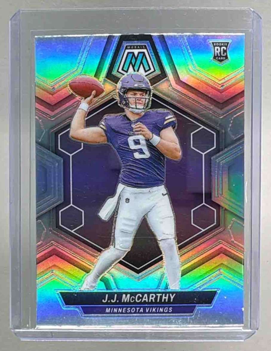 J.J. McCarthy 2024 Panini Mosaic #310 Silver Prizm Rookie RC