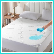Queen Size Waterproof Mattress Protector Viscose Derived from Bamboo, Soft Ma...