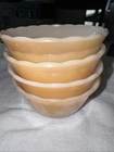 Set of 4 Vintage Fire King Peach Luster 6 oz #424 Custard Bowls Ramekins