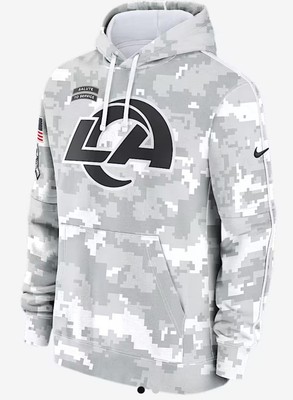 Authentic Nike Los Angeles Rams 2024 Salute to Service Hoodie Sideline Pullover